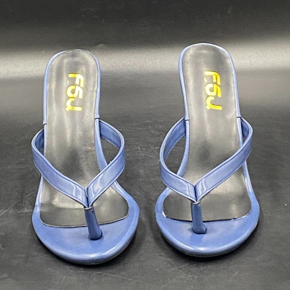 FSJ blue open toe kitten high heels mules slippers sandals pumps shoes